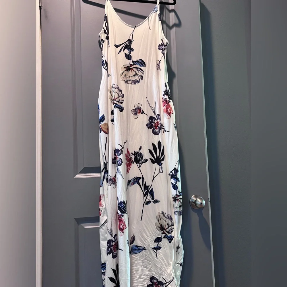 Source Unknown Cream Sleeveless Scoop Neck Sundress - Picture 1 of 3